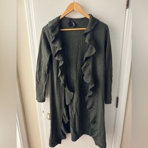 Brooks Brothers 100% wool open cardigan. Gorgeous green. Size small